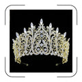 Gold Tiara for Women Large Rhinestone Crown for Pageant, Wedding, Quinceanera, Birthday, Prom, Homecoming, Costume