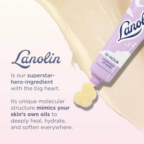 Lanolips 12 Hour Overnight Lip Mask - Hydrating Lip Balm with Hyaluronic Acid & Vitamin C - Restore & Soften While You Sleep - 0.52 oz / 15 g