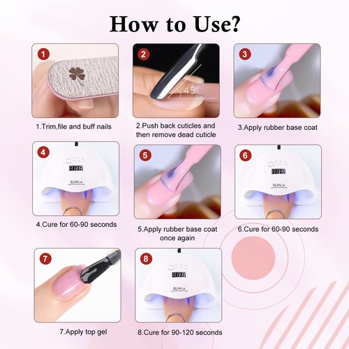 VENALISA 3 in 1 Rubber Base Gel For Nails, 12 Colors Jelly Gel Nail Polish Set Nude Pink Neutral Transparent Milky White Sheer Pink Gel Polish Strengthener Kit