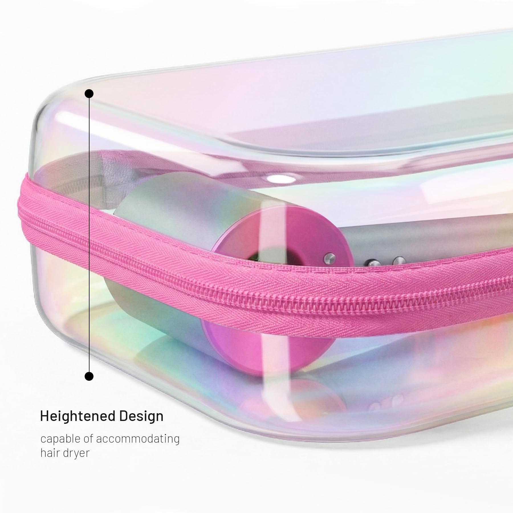 YSHXNX Clear Hard Shell Zipper Case,Makeup Bag,Iridescent Toiletry Bag,2pcs Large Capacity Water-resistant Toiletries Bag,Portable Travel Organizer and Storage,Bathroom Clear Cosmetic Case for Women