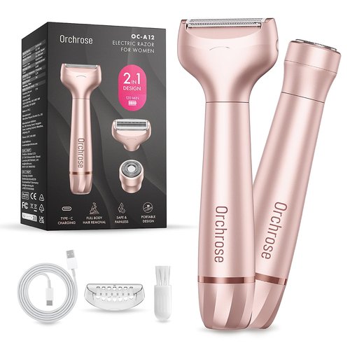 Orchrose Electric Razor for Women Body: Rechargeable Painless Electric Shaver for Bikini Face Body Legs Underarms