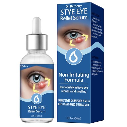 Stye Eye Treatment, Eye Stye Relief Serum, Natural & Gentle Stye Cure, Non-Irritating Formula, Target Chalazions & Blepharitis (1 Fl Oz (Pack of 1))