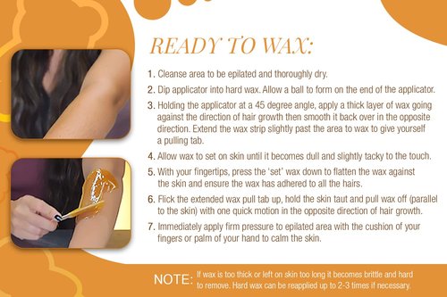 GiGi Honee Bear Hard Wax Kit for Hair Removal- Honey-Scented Hard Wax Beads for Face & Body with Refill Can & Applicators