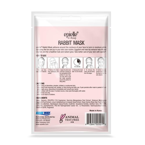 Epielle Rabbit Character Face Masks - Fun Korean Skin Care for Spa Parties | 6 Pack Ideal for Gifts