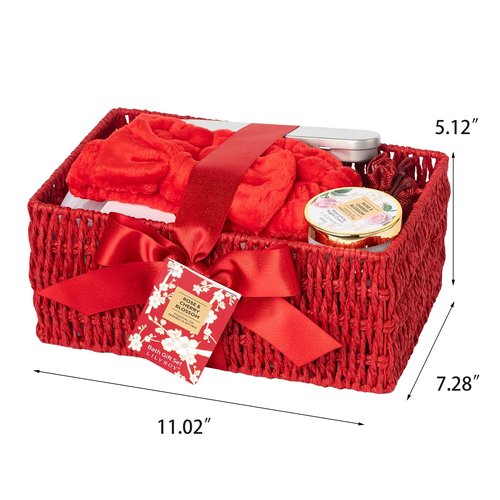 Valentines Day Gifts for Women - 27 Pcs Bath and Body Gifts Basket Set - Rose Spa Gifts Set Skin Care Set for Women, Gift Baskets Set for Mothers Day Mom | Gifts for Birthday, Christmas Gift for Her