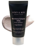 Mary&May Vegan Blackberry Glow Wash Off Mask - Pore Clearing & Anti-Aging Clay - 1.01oz Korean Skincare
