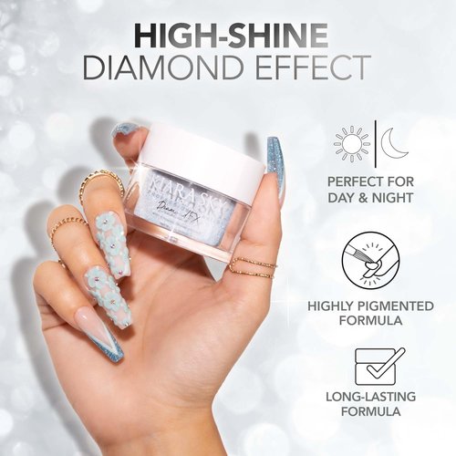 Kiara Sky DiamondFX Acrylic Powder - Professional Reflective for Nails - Long Lasting Nail Acrylic Powder 1 oz, Hopeless Romantic