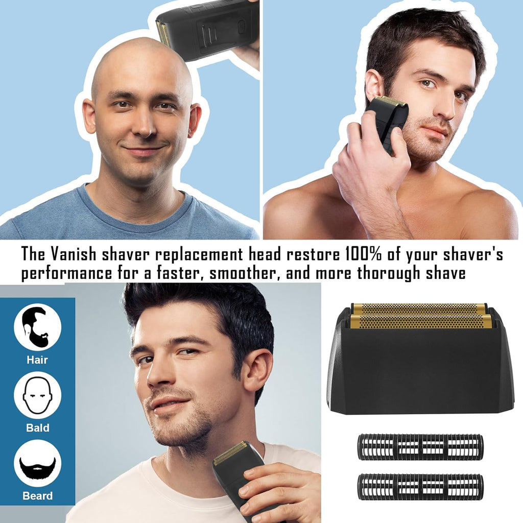 Wahl 5 Star Series Replacement Foil Shaver - 2 Pack Compatible with Vanish Shaver 8173-700, Black