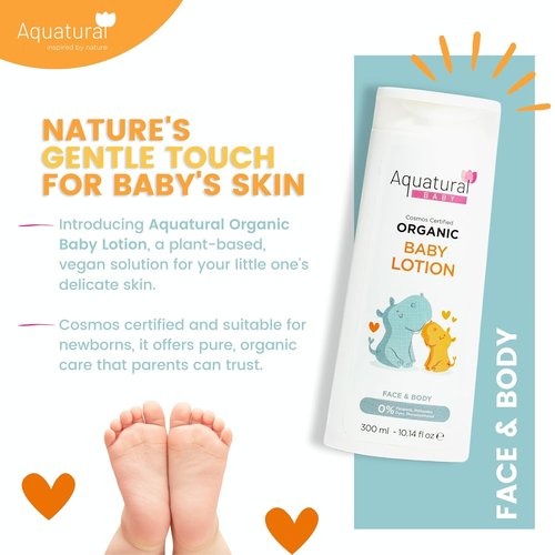 Regine Switzerland Organic Baby Lotion - Gentle Moisturizer for Newborns & Toddlers, 10.14 fl oz