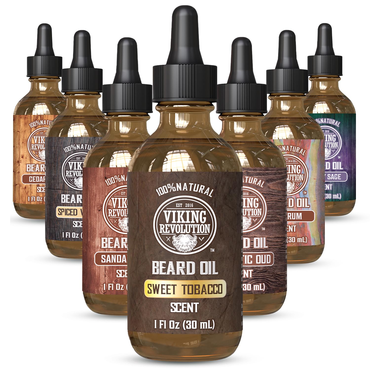 Viking Revolution Sweet Tobacco Beard Oil - Natural Argan & Jojoba Oil Softener | Moisturizes & Strengthens (1 Pack)