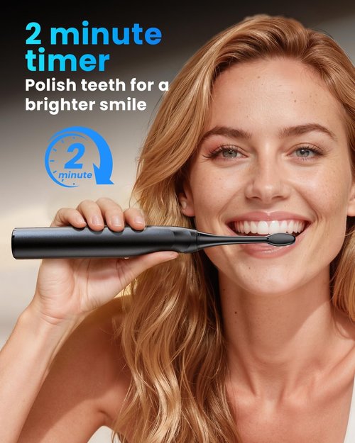 Onlyone Sonic Electric Toothbrush - Rechargeable Ultrasonic with 8 Brush Heads & Travel Case | 5 Modes, Smart Timer