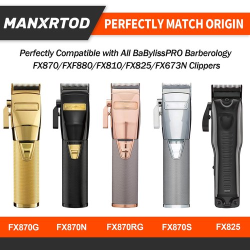 FX8010G Replacement Fade Clipper Blade Fits for BaBylissPRO FX870, FX890, FX825, FX673 Models, Gold Titanium Replacement Blade Compatible with Babyliss Clipper Blades, Gold