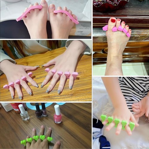 80pcs Sponge Toe Separators Pedicure Set for Nail Polish- Premium Nail Art Painting and Polishing Tool Kit, 5 Funy Color