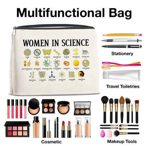UPNEGE Makeup Bag Gifts for Science Teachers Science Lovers Woman in Science Cosmetic Bag Zipper Makeup Pouch