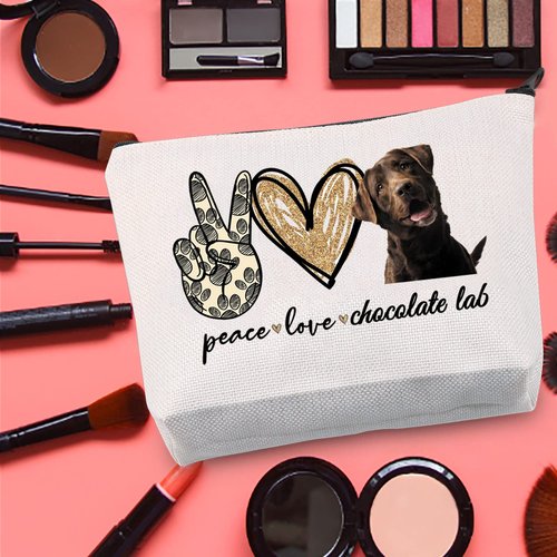 LEVLO Cosmetic Make Up Bag Make Up Zipper Pouch Bag For Dog Lover (Peace Lab)