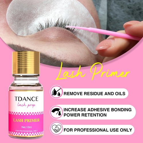 TDANCE Lash Primer for Lash Extensions 10ml/ Professional Use Only/Eyelash Extension Primer Protein Clean/Increase Adhesive Bonding Power Retention(Lash Primer,10ml)