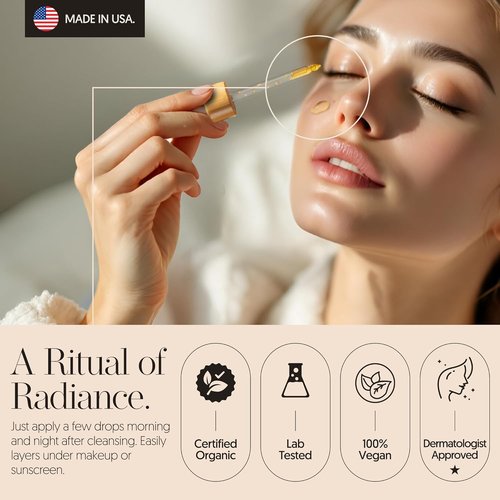 Finally 100% Organic Tsubaki Face Oil - Hydrating Under-Eye Serum for Glowing Skin & Even Tone