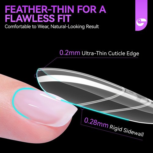 Salon-Perfect Sandwich Nail Forms at Home: Gelike EC Sandwich Dual Forms for Builder Gel - 2026 Nail Extension Mold No Gel Stacking - 240Pcs 15 Sizes for DIY Extensions Art - Almond Round