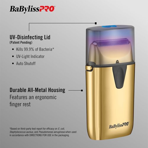BaBylissPRO UVFoil Shaver - UV-Disinfecting Metal Design for Precise Grooming