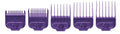 Andis 66345 Nano-Silver Magnetic Attachment 5 Combs with Long-Lasting Performance - Sizes 6", 8", 4", 3/8", 2", Provide Professional Haircuts and Styles – Purple