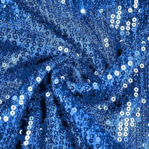 KIRJAUDU Women Sequin Glitter Letter Print 3/4 Sleeve Round Neck Party Club Mini T Shirt Dress Blue M