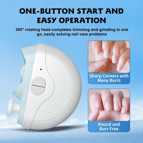 Electric Smart Nail Clippers for Adults Seniors, 3 Speeds Strong Power Automatic Nails Trimmer with Polisher, Light, Clip Storage, Rechargeable Toenail Clippers for Thick Toenails （White）