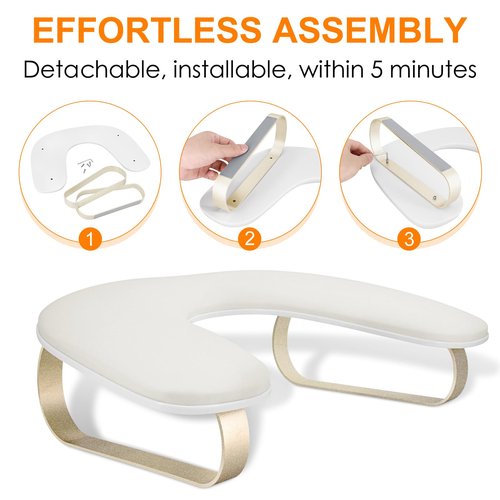 Arm Rest for Nails Tech Upgraded 10° Inclined, U-Shaped Manicure Nail Arm Rest Stand, Nail Armrest for Nail Tech Hand Rests with Aluminum Alloy Holder Non-Slip