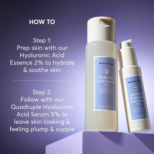Naturium Quadruple Hyaluronic Acid Serum - Hydrating & Plumping Anti-Aging Face Serum | Fragrance-Free, 1 oz
