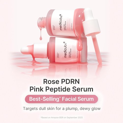 Medicube PDRN Pink Peptide Serum - Vegan Glow Serum with Peptides & Niacinamide for Hydration | 1.01 fl. Oz