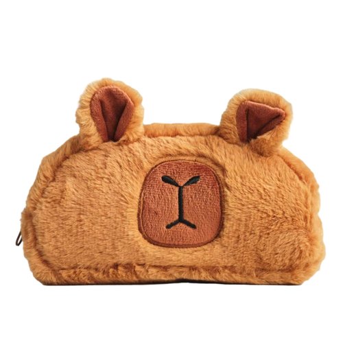 Uchyius Capybara Makeup Bag Cute Comestic Bag, Small Fluffy Zipper Pouch Travel Toiletry Bag Organizer for Women, Capybara Gifts for Friend
