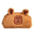 Uchyius Capybara Makeup Bag Cute Comestic Bag, Small Fluffy Zipper Pouch Travel Toiletry Bag Organizer for Women, Capybara Gifts for Friend