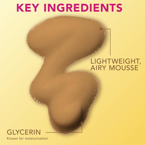 Jergens Natural Glow Sunless Tanning Mousse - Light Bronze, 6oz with Applicator Mitt for Flawless Tan