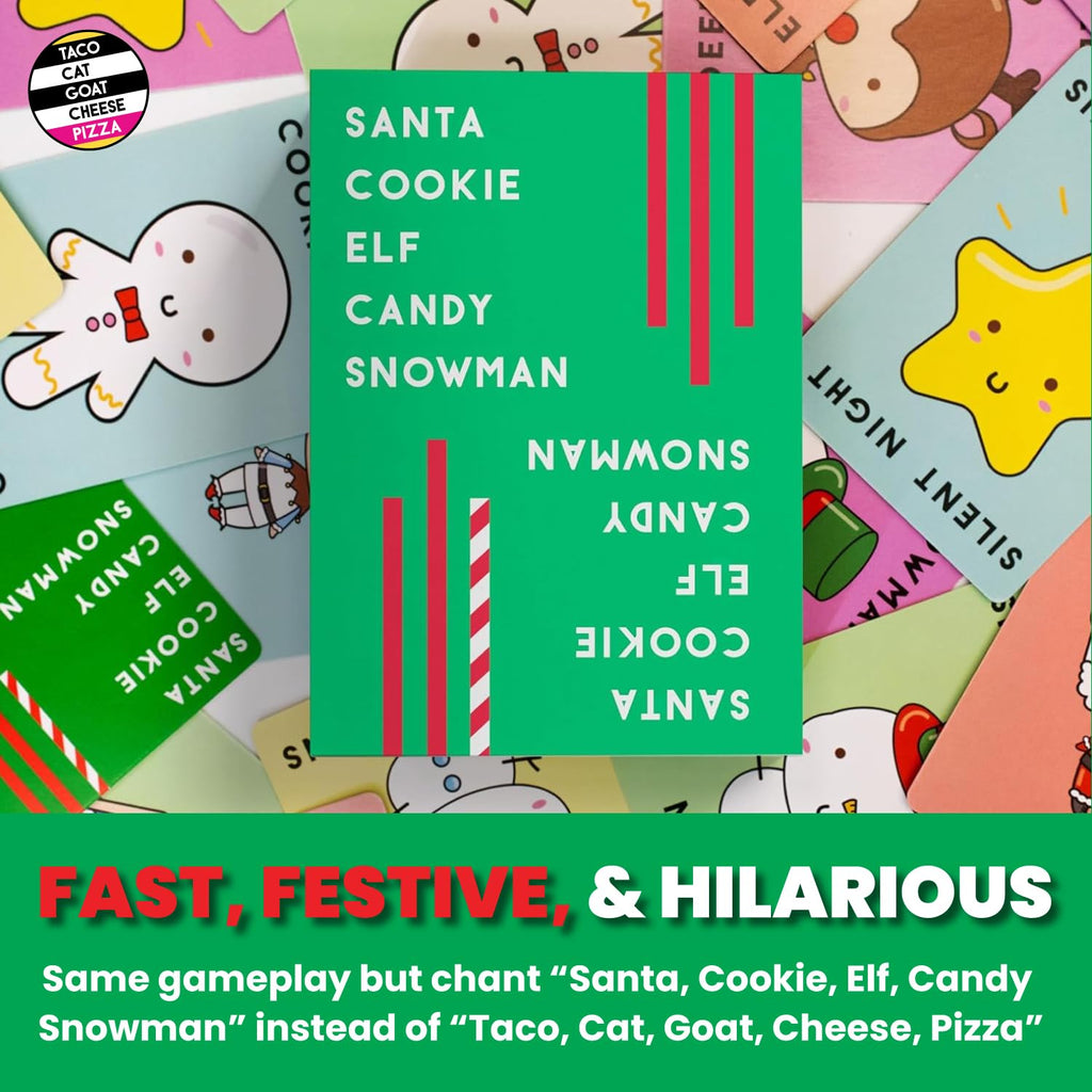 Taco Cat Goat Cheese Pizza - Santa Cookie Elf Candy Snowman Holiday Card Game | Fun for 2-8 Players, Perfect for Stockings & White Elephant Gifts