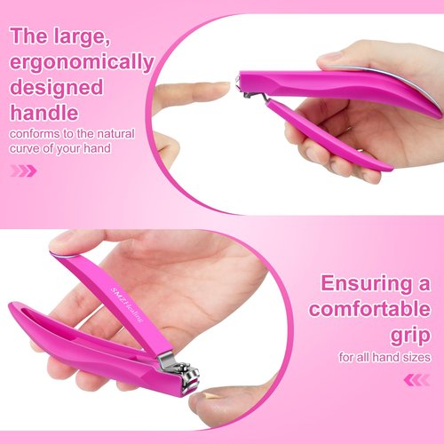 German Nail Clippers for Men with Catcher, Toenail Clipper for Thick Toenails and Fingernails, Long Handle Nail Clippers with Catcher, Precision Nail Trimmer for Men and Women