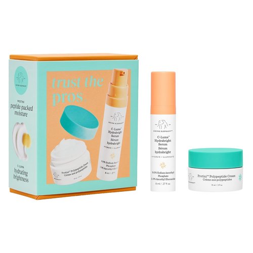 Drunk Elephant Illuminate & Firm Kit - Travel Size Clean Clinical Skincare | Cruelty-Free & Dermatologist-Tested