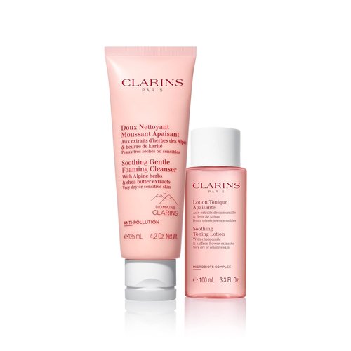 Clarins Soothing Gentle Foaming Cleanser - Cleanses & Balances | Organic Chamomile & Shea Butter | Soap-Free for Very Dry, Sensitive Skin