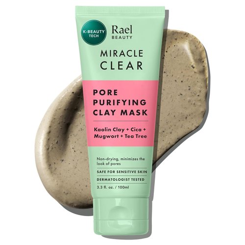 Rael Miracle Clear Clay Face Mask - Deep Pore Cleanser with Tea Tree & Gentle Exfoliation (3.4 fl oz)