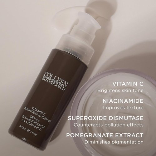 Colleen Rothschild Vitamin C Brightening Serum - 15% Stable Vitamin C & Niacinamide | Brightens Dull Skin | 1 fl oz