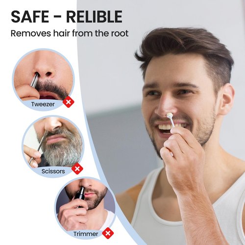 AUZEAL Nose Hair Wax Sticks, 60 Pcs Nose Wax Applicator Sticks with Disposable Spatulas, Nose Hair Removal & Nostril Cleaning, Nose Ear Hair Removal Wax for Men Women, Painless