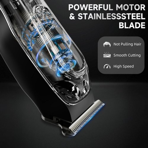 SIDHGN Professional Hair & Beard Trimmer, Electric Hair Clippers for Men, Cordless Clipper and Trimmer Set, Zero Gapped (Gray)