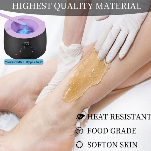 Electric Waxing Kit, Wax Warmer Silicone Liner for Tress Wellness Compatible with 16oz Waxing Kit Melting Wax Bowl for Tress Wellness Wax Warmer or for BLITZWAX Wax Warmer (Purple)