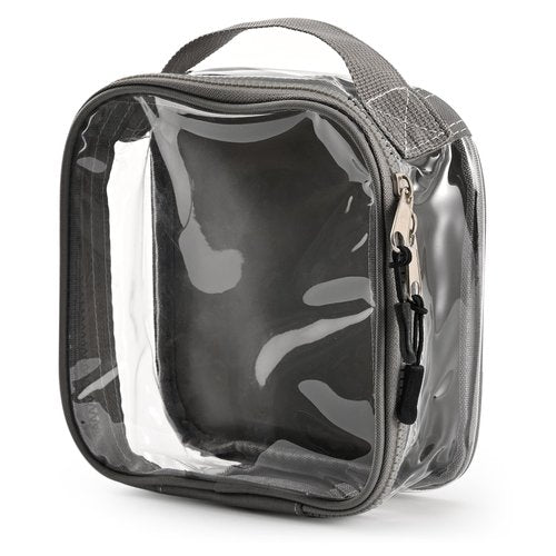 fiezkaa TSA Approved 1 Quart Clear Toiletry Bag/Transparent Liquids Pouch/Travel Cosmetic Bag for Women Carry On Makeup Bag with Zipper 3-1-1 Compliant for Airport Security (Gray)