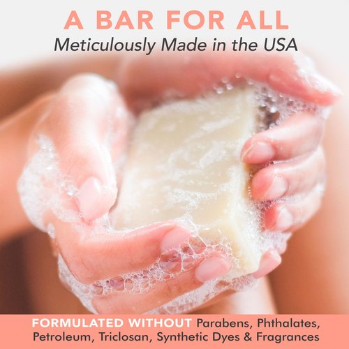 Bar Soap for Shaving - USA Made with Organic & Natural Ingredients, Shave Bar for Women, Vegan Soap with Shea Butter & Coconut Oil, Provides Rich Lather and Reduces Ingrown Hair & Razor Bumps