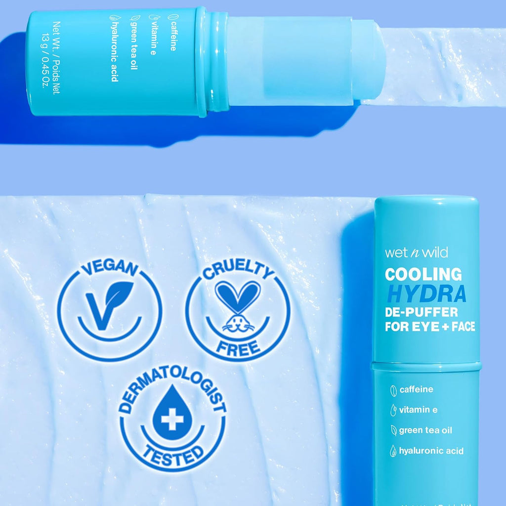 Wet n Wild Cooling Hydra De-Puffer - Soothing Face Primer Stick with Vitamin E & Caffeine | Vegan & Cruelty-Free (Pack of 2)