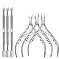 6 Packs Cuticle Trimmer with Pusher - Professional Stainless Steel Cuticle Nippers Cutter Clippers and Cuticle Remover Manicure Tools for Fingernails Toenails (silver)