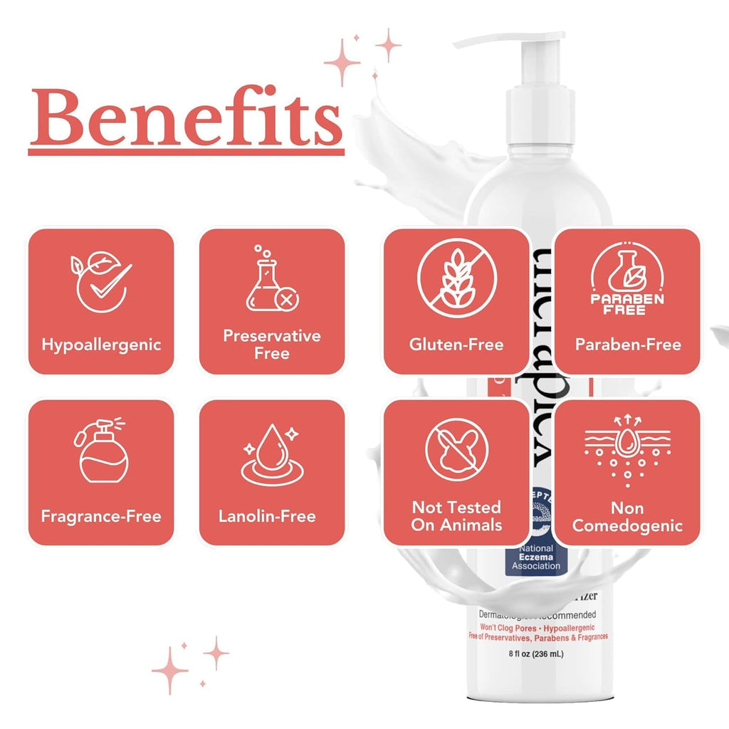 Theraplex Hydro Lotion - Fragrance-Free, Hypoallergenic, Dermatologist Recommended | 8 oz, No Parabens