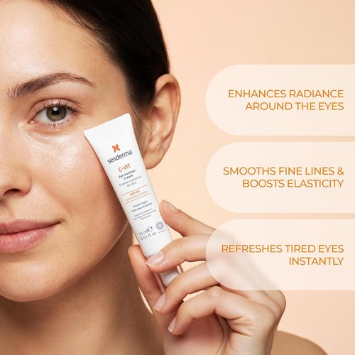 Sesderma C-VIT Eye Contour Cream - Antioxidant Protection for Wrinkles & Tired Eyes, 0.5 fl oz