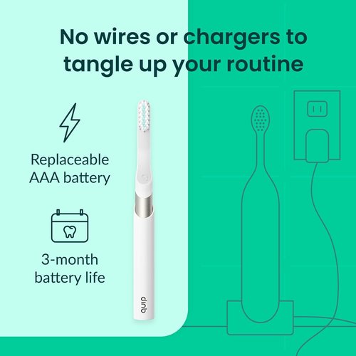 Quip Metal Sonic Electric Toothbrush - Soft Bristles, Travel Case & 3-Month Battery Life | Moonlight Champagne