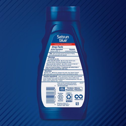 Selsun Blue Medicated Anti-Dandruff Shampoo - Maximum Strength with Menthol, 11 fl. oz. (Pack of 2)