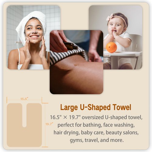 MAYOKEN® 12PCS U-Shaped Microfiber Facial Towels for Estheticians, Ultra-Soft & Absorbent Spa Towels for Massage, Facial Steam & Skincare (Gray)